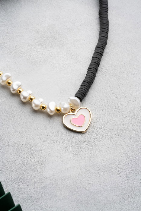 Heliophilia Silver Collar con Colgante de Corazón Multicolor KL-0881
